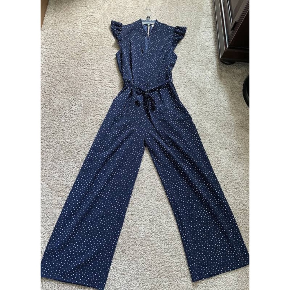 Monteau Dotted Navy Women’s-Jumpsuit XSmall